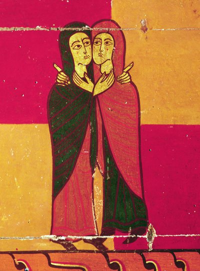 Panel del retablo que muestra la Visitación de Spanish School